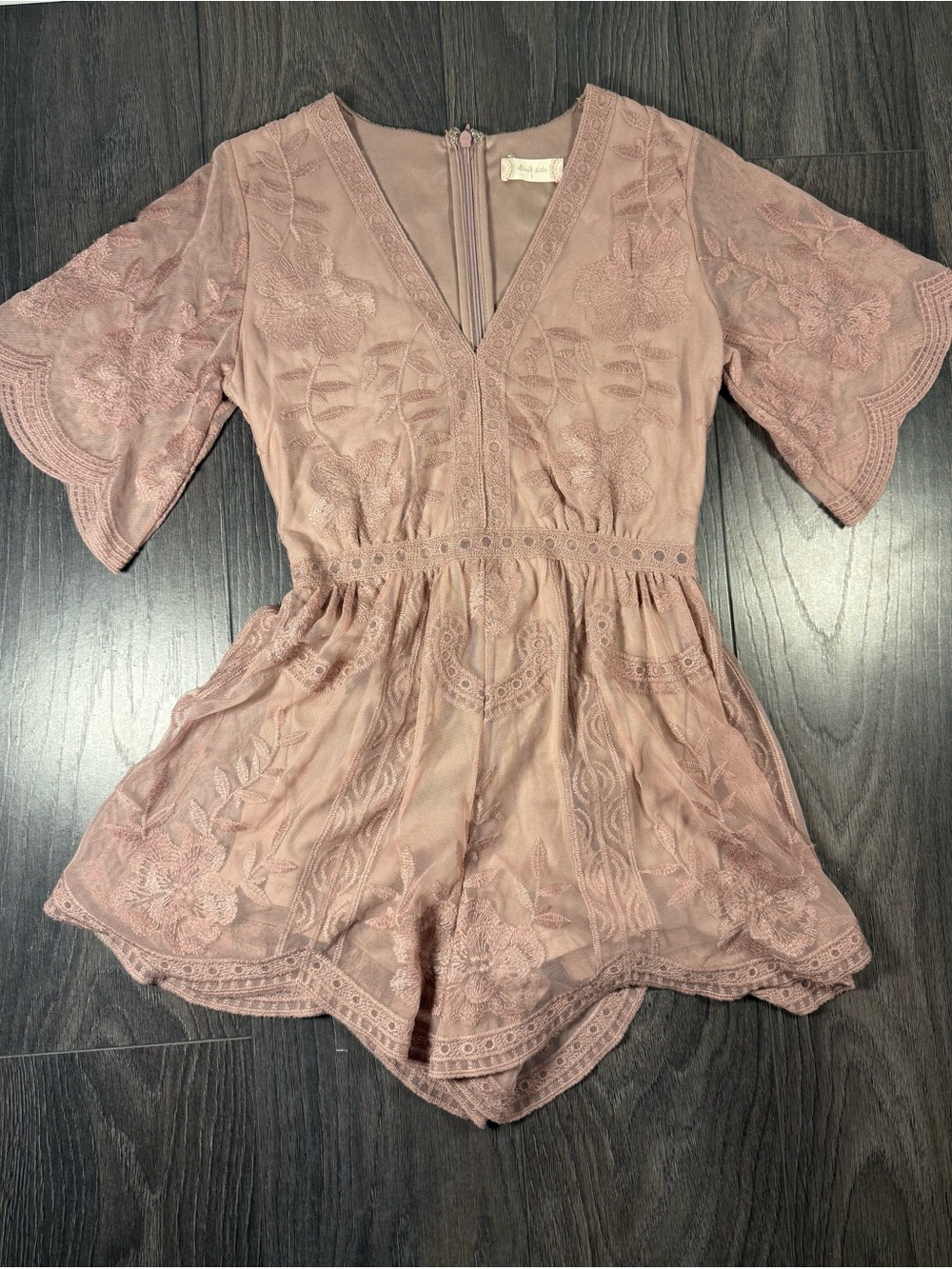 Altar'd State Mauve Lace Romper